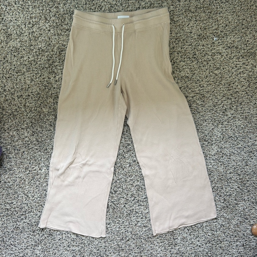 MATE the Label Waffle Wide Leg Cropped Pant - S